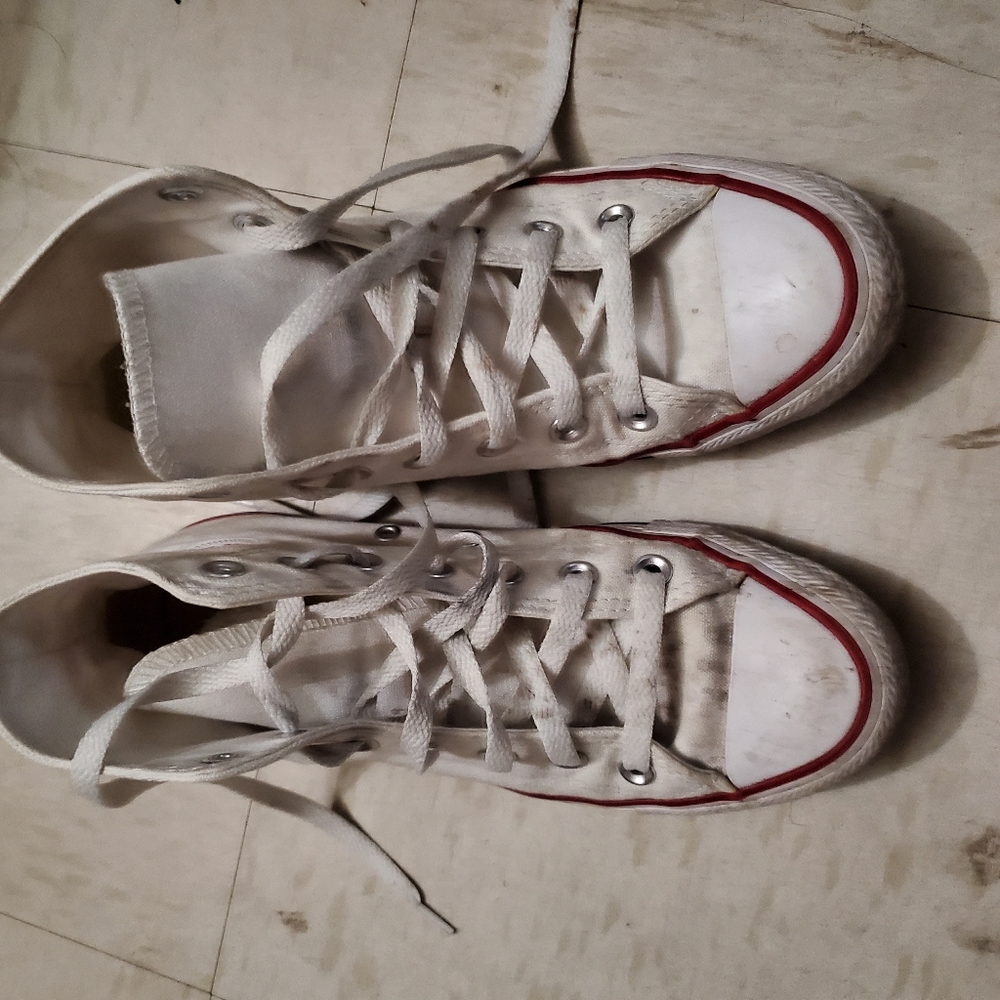 Converse white hightops womens size 7